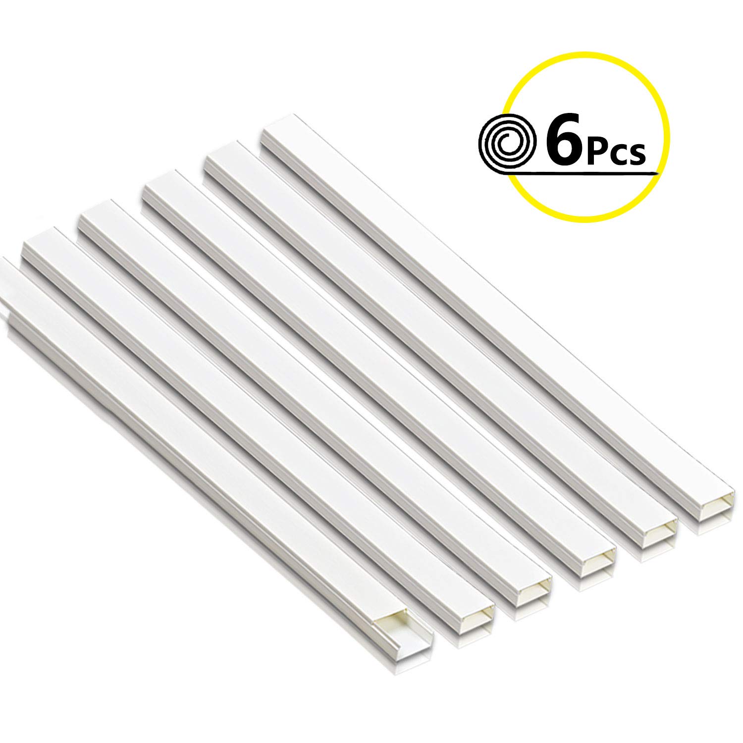 Conduit de câbles Kits de Goulottes | 15.74 * 1.53 * 0.74| Cachez et Protégez les Câbles Facilement | Goulotte Décorative | Blanc (Combinaison 1)