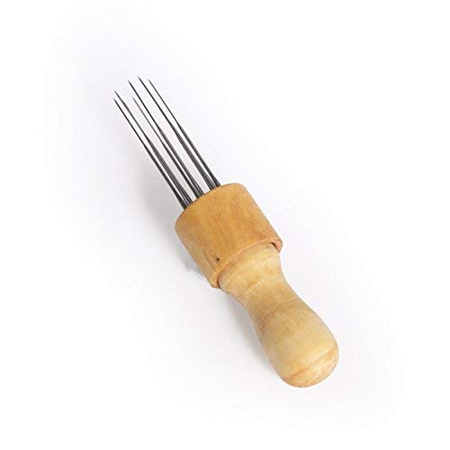 DIY Feutre Point Punch Outil avec poign¡§?e Solide en Bois feutrage Plus Efficace 8 Pi¡§¡§Ces Feutre Aiguille Outil Laine Kit de Feutrage avec Porte-Aiguilles en Bois (Felt Stitch Punch Tool)