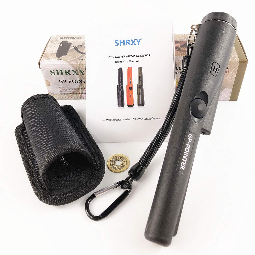 Détecteur de métaux à main portable Pointer Portable or Hunter GP-POINTERII Imperméable à l’eau Orange or réglable Finder avec LED pour la lumière faible Utilise … (gp-black)