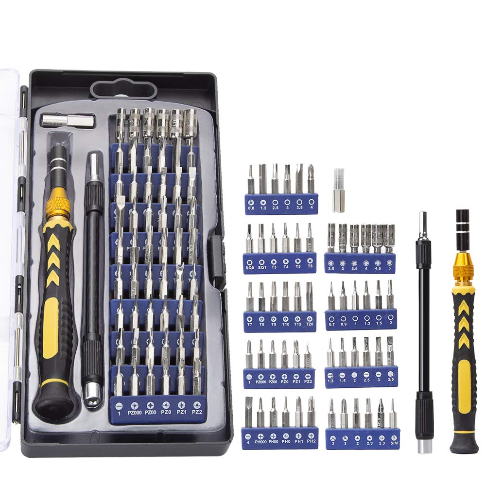 Elekin Tournevis de Précision Magnétique, 58 en 1 Kit de Réparation Multifonction avec 54 Bits Magnétiques pour Téléphone, PC, iPhone, iPad, Tablette, Lunettes, Électronique