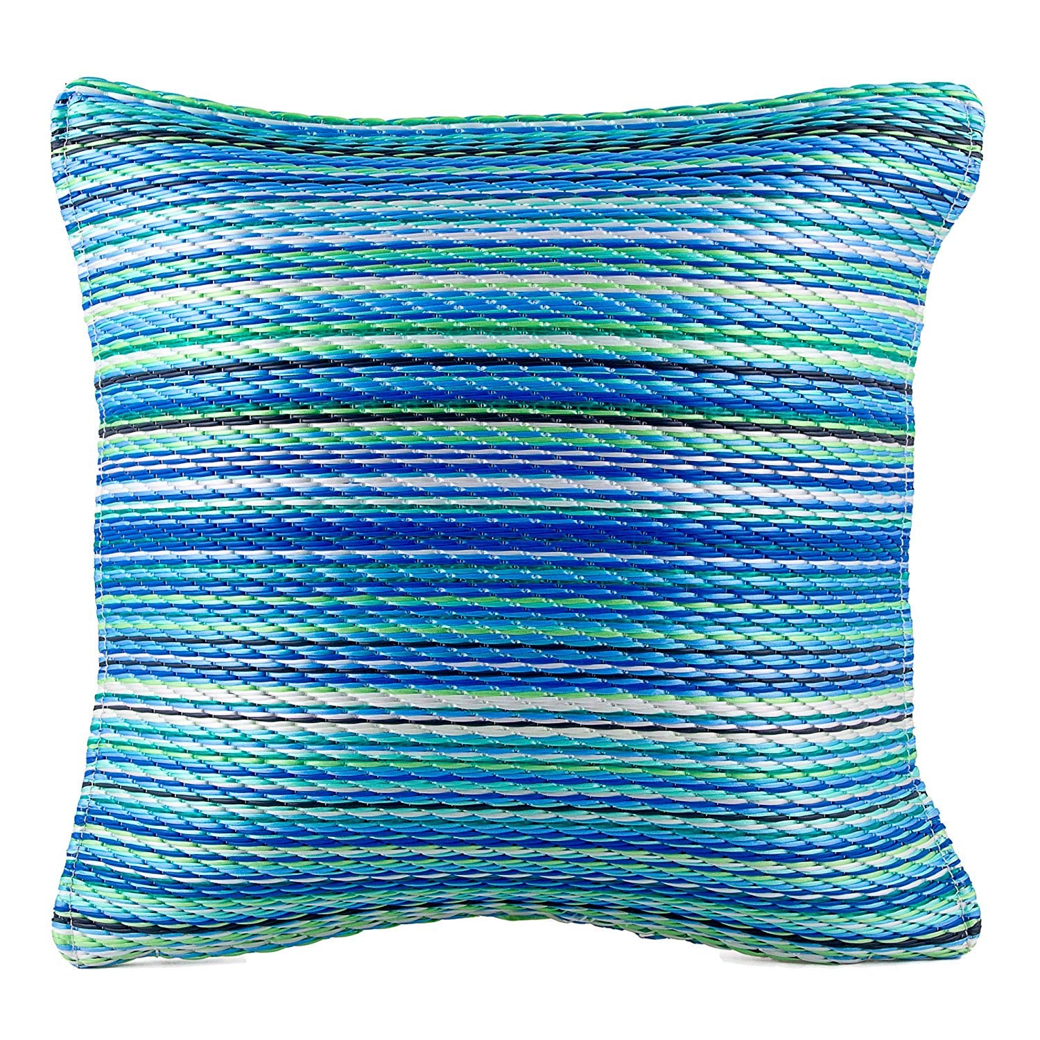 FAB HAB Cancun – Oreiller décoratif intérieur/extérieur Turquoise & Vert Mousse en Plastique recyclé (51 cm x 51 cm)