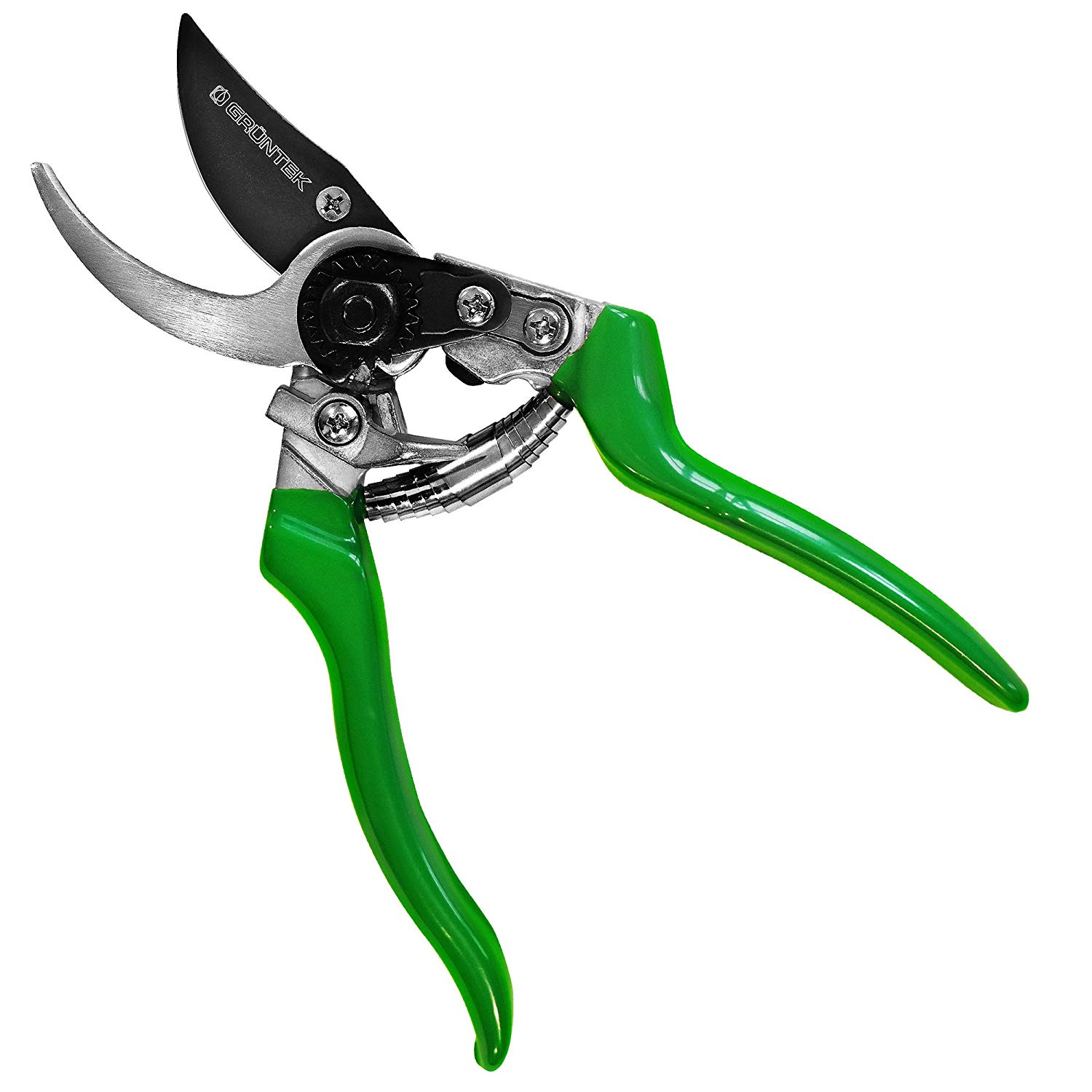 GRÜNTEK Sécateur de Jardin Faucon Lame Franche Acier Japonais et Teflon. Ciseaux à Fleurs Coupe Bypass Bois Sec et Vert 215 mm