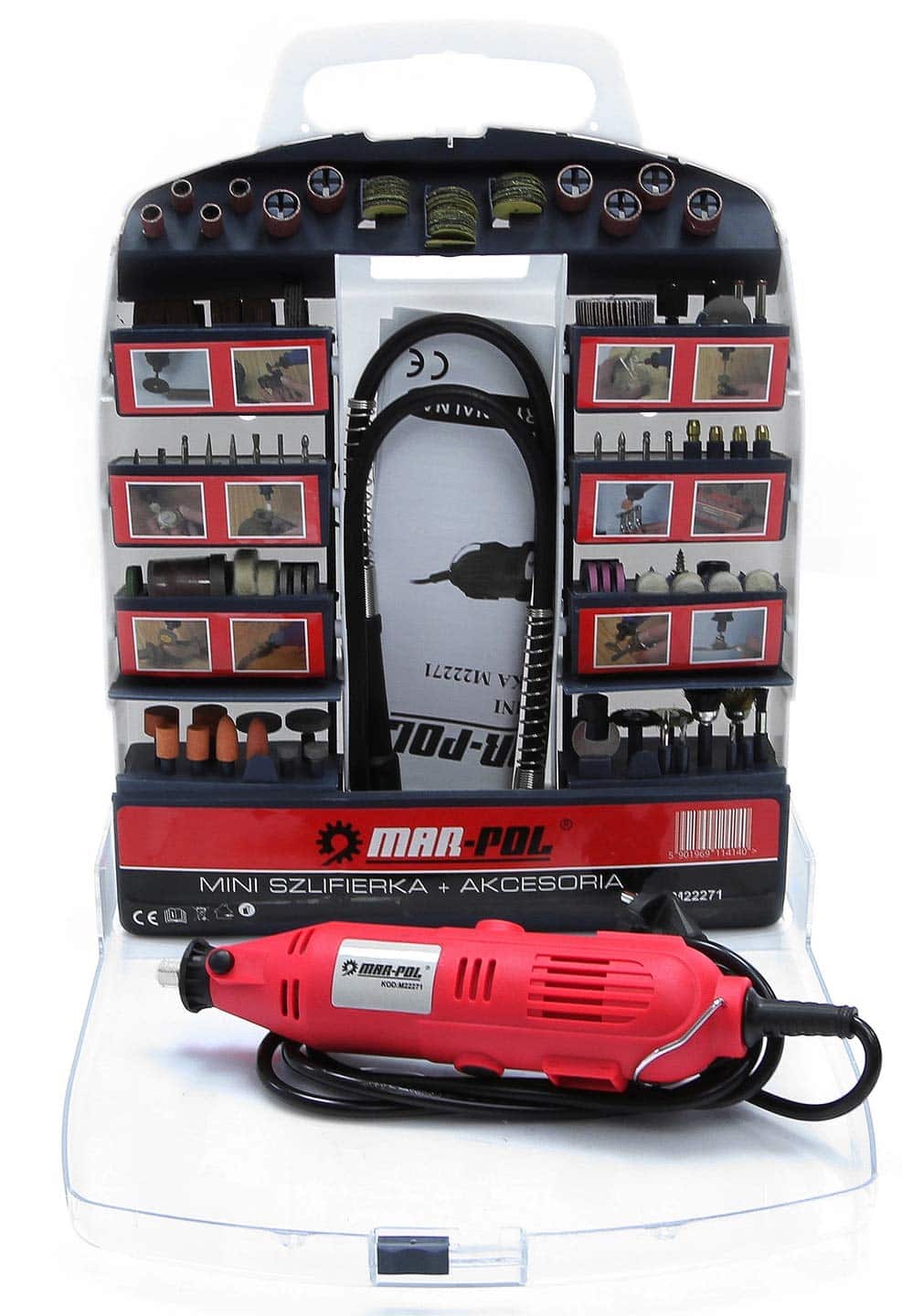 Outil multifonction Mar-Pol 270W avec 300 accessoires, 6 réglages variables, ponceuse multifonction pour fraiser, graver M22271