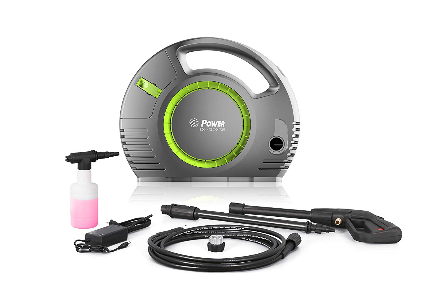 Power Nettoyeur haute pression 1300 Psi sans fil batterie au lithium 1,2 gpm 36V brushless La prochaine génération de laveuse à pression 4 fois plus faible Lifespan ultra sonore efficace vert