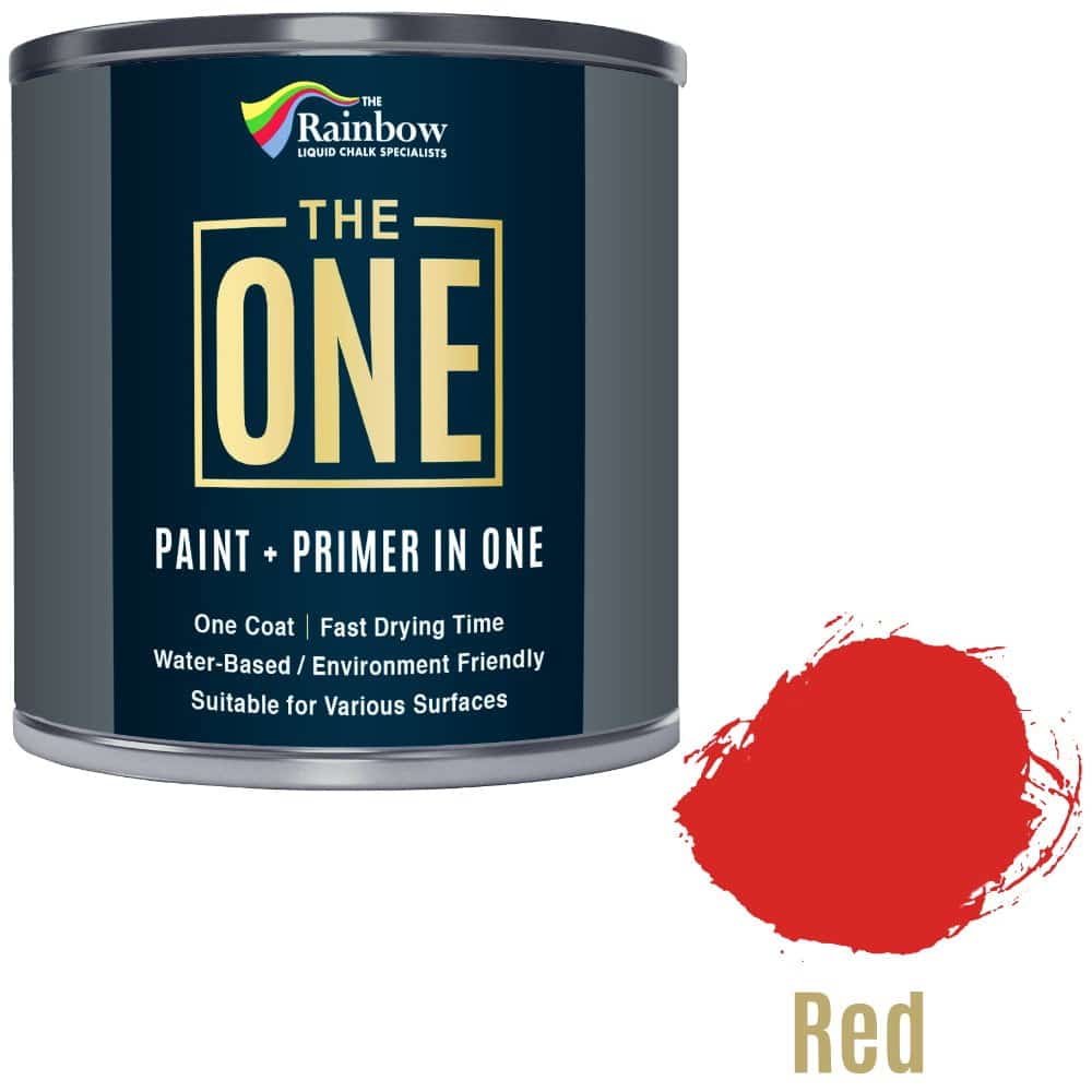Une Peinture, un manteau, Multi Surface Peinture pour bois, métal, plastique, intérieur, extérieur, Rouge, brillant, 250 ml