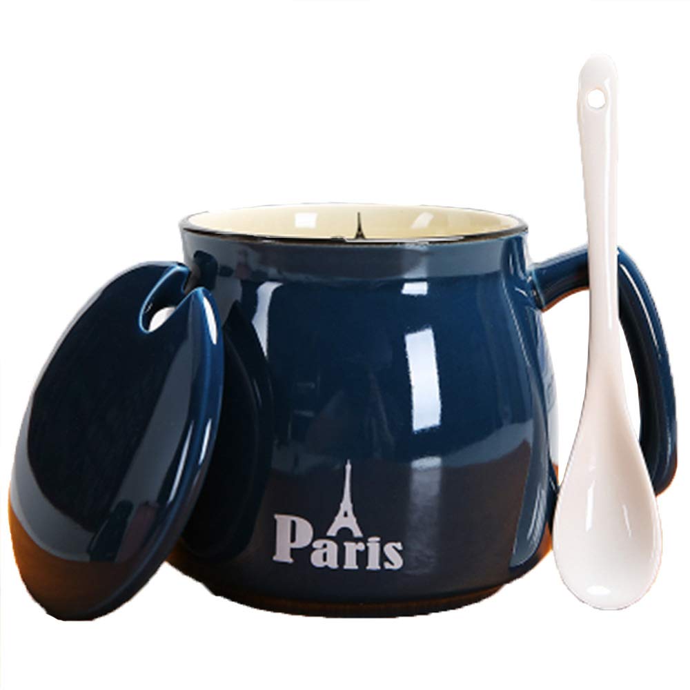 YIFENG Tasse Céramique Acier Inoxydable Mugs Porcelaine Tasse à Thé Tasse à Café Verre