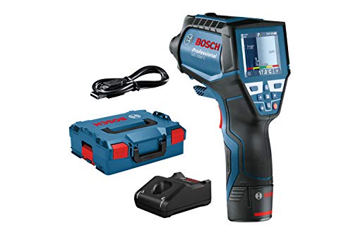 Bosch Professional Thermomètre infrarouge GIS 1000 C (1 batterie 12V + chargeur, avec fonction application, plage de température : -40 °C à 1000 °C, dans une L-BOXX)