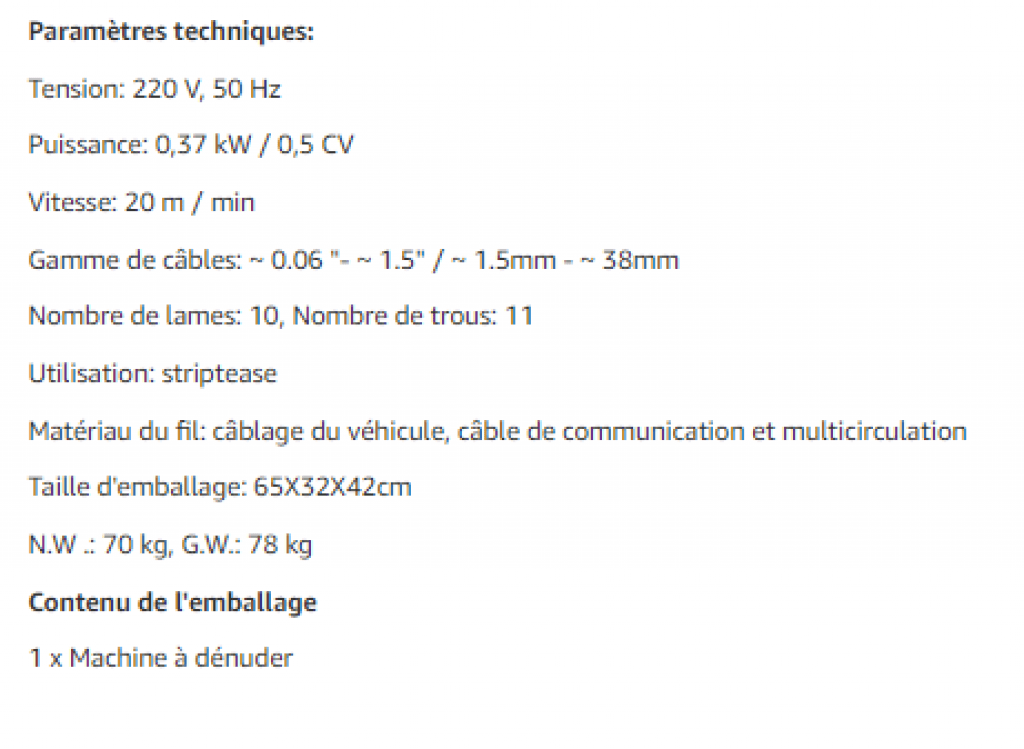 Fiche Technique B07Y7VWNWL