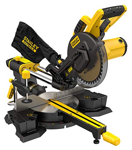 Stanley Fatmax FME721-Qs - Scie À Onglet Radiale Télescopique 1500W - 5000 Tr/Min - 216Mm - Moteur Puissant - Guide Coulissant- Poignée Horizontale Pour Un Meilleur Confort - Échelle Graduée