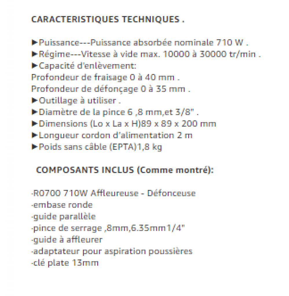 Anesty- Affleureuse Défonceuse R0700 Trimmer Router 710 W, 8mm,6.35mm :  : Bricolage