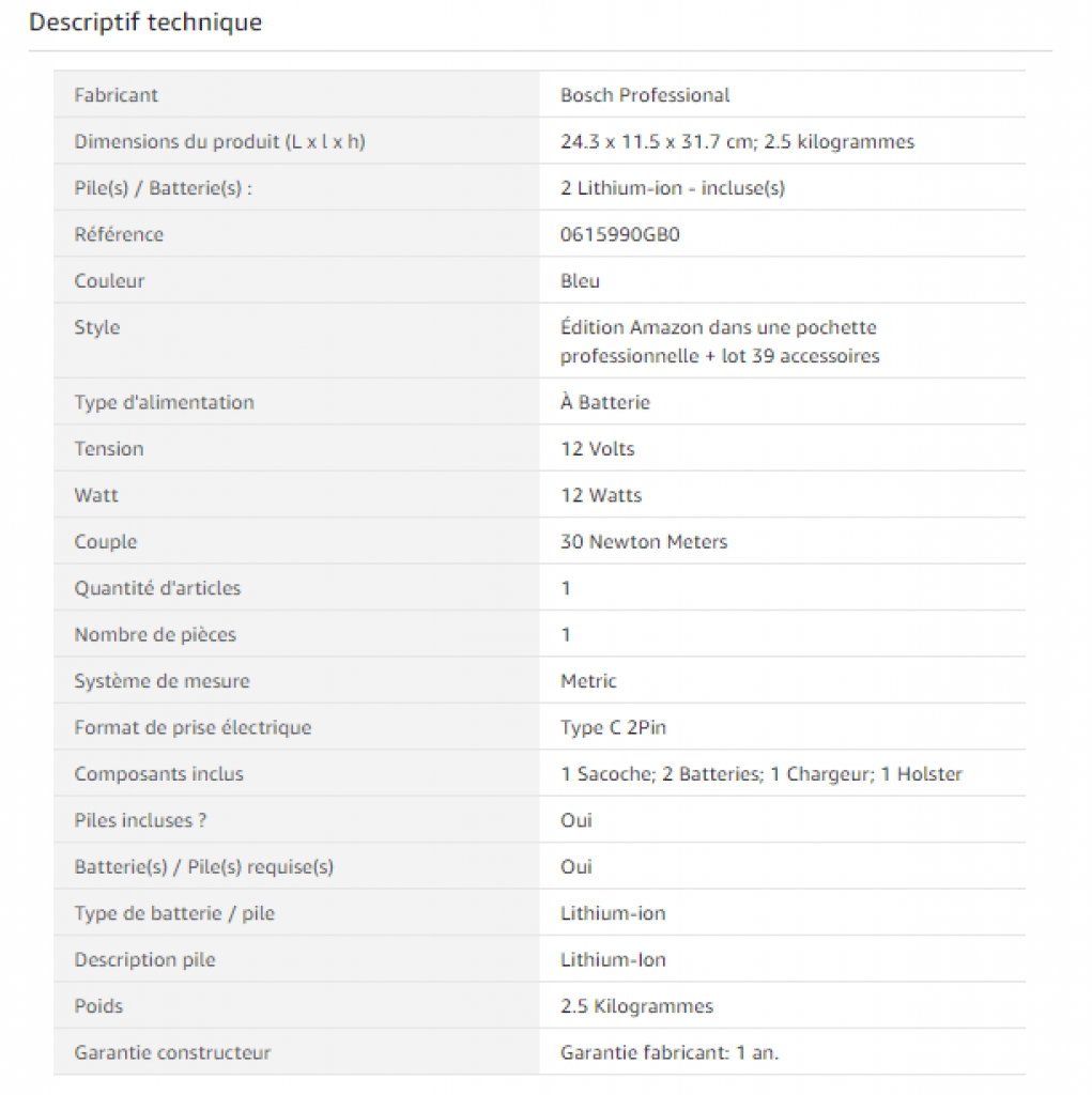 Fiche Techique B015WGDX6E