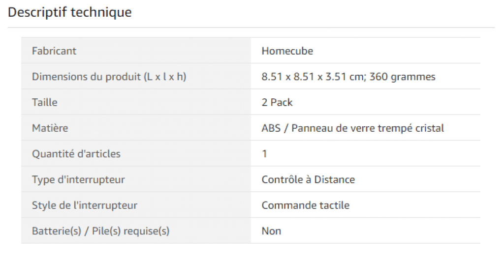 Fiche Techique B07W917XQM