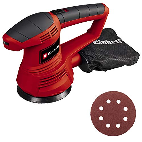 Einhell Ponceuse excentrique TC-RS 38 E (380 W, Diamètre du disque abrasif : 125 mm, Système auto-agrippant, Livré avec une feuille abrasive)