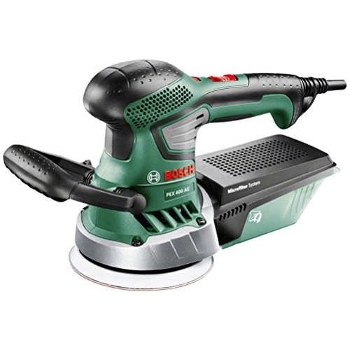 Ponceuse excentrique filaire Bosch - PEX 400 AE (350W, livrée avec coffret de rangement, 1 paper assistant, 1 papier abrasif G 80)