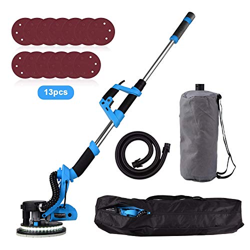 Ponceuse Girafe, Ginelson 800W Haute puissance Ponceuse Autonettoyante pour Plafond Autoportante avec Ø 225 mm Disque de Ponçage Hook and Loop 13PC, Lumière LED, poignée extensible