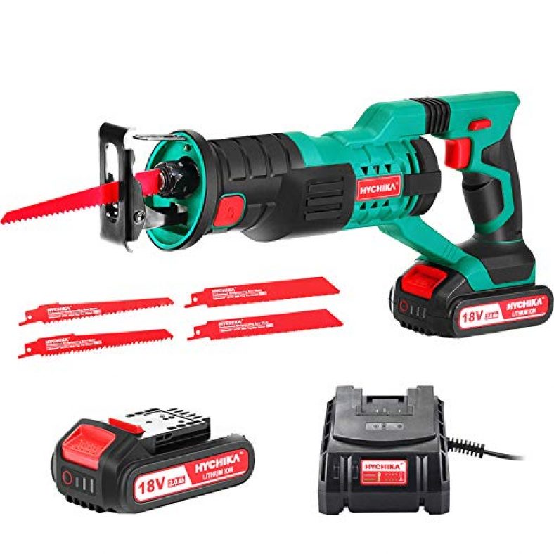 Scie Alternative Sans Fil 20V - 3000 SPM, Avec Batterie Et Chargeur, 6 Lames, Pour Bois Et Métal - 6
