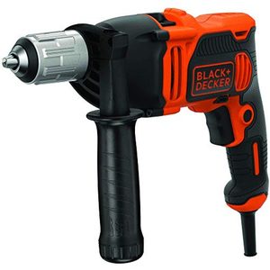 Black and Decker – Perceuse à percussion filaire 850 W 54400 cps/min mandrin autoserrant 13 mm avec 6 forets – BEH850-QS