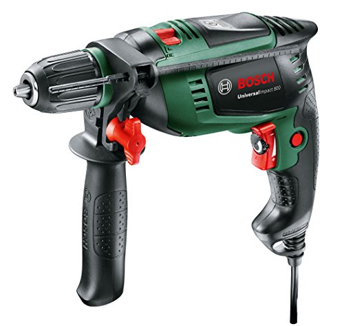 Bosch Perceuse à Percussion Filaire - Universalimpact 800 (800w, Béton 14mm, Bois 30mm, Livré avec Accessoires) Vert