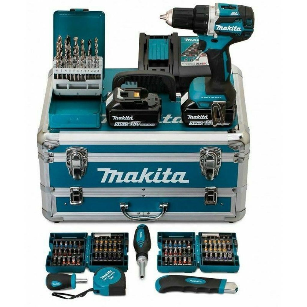 Perceuse Visseuse 54NM avec 2 batteries 5Ah, chargeur et 96 accessoires