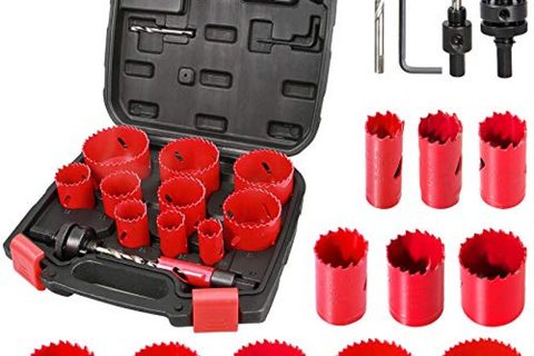 Scie Cloche Bi-métal, HYCHIKA 17 PCS Coffret de Scie Trépan avec 11PCS Lames de Scie 19-68 mm, Profondeur de Coupe: 40 mm, Pa