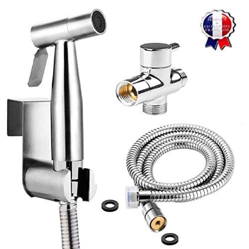 BbfStyle - SUS 304 - Kit douchette WC avec Vanne 3 voies (3/8-12/17mm)