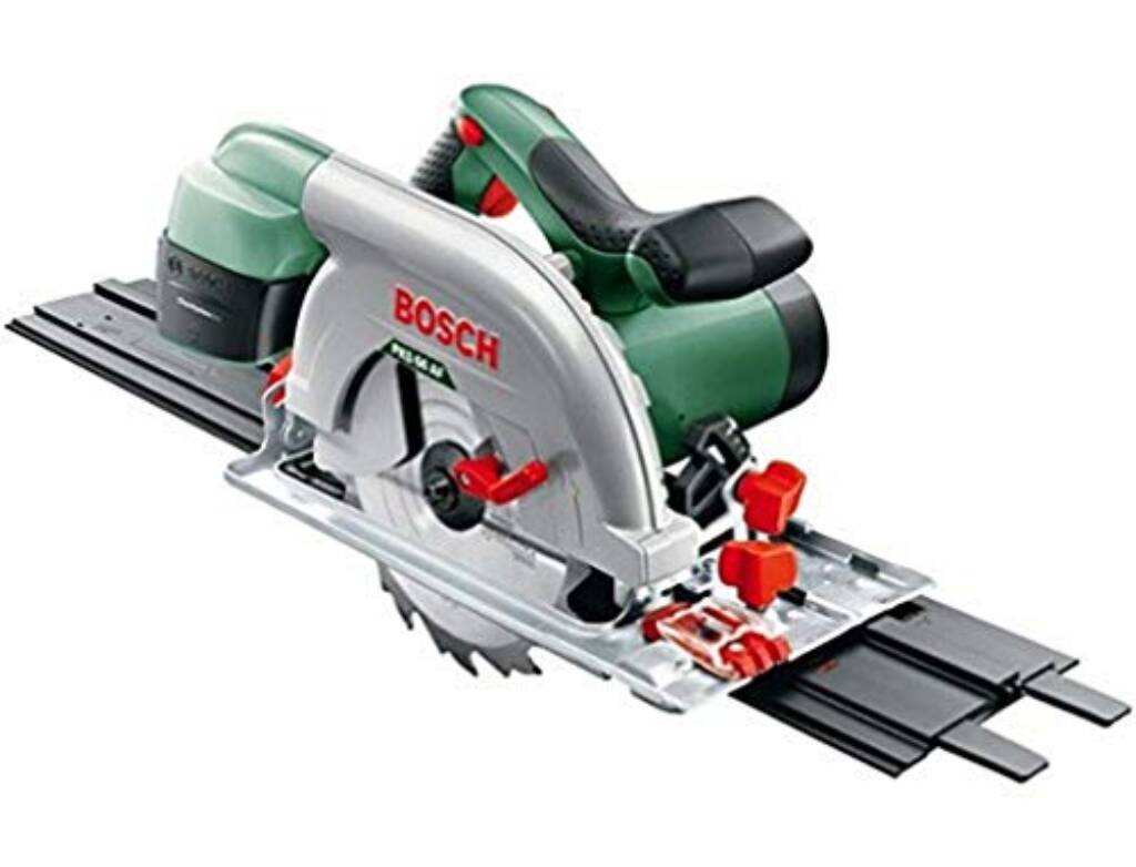 Scie circulaire filaire Bosch - PKS 66 AF 1600W avec lame de scie bois , rail de guidage, emballage carton