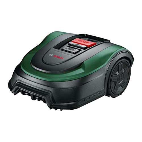 Bosch Home and Garden Tondeuse robot Indego XS 300 (avec batterie 18 V intégrée, station de charge, largeur de coupe de 19 cm, capacité de tonte maximale de 300 m2, dans un emballage en carton)