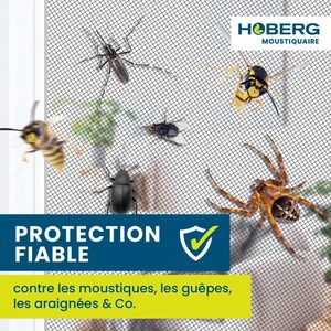 Hoberg Moustiquaire de fenêtre magnétique (150 x 130 cm)