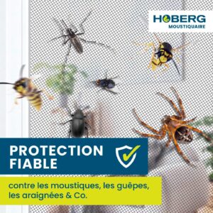 Hoberg Moustiquaire de fenêtre magnétique (150 x 130 cm)