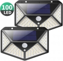 100 lampes solaires extérieures, Détecteur de mouvement de lumières de sécurité 1000LM avec le mode 3 intelligent, Appliques murales solaires durables IP65 pour porte d’entrée, jardin, garage, clôture
