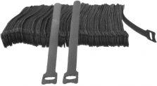 100 x Black Adjustable Strap Reusable Ties Tidy Wrap Hook & Loop by Micro Trader