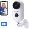 1080P Caméra de Surveillance Batteries Rechargeable WiFi Ctronics Caméra IP Solaire Extérieure sans Fil Détecteur de Mouvement PIR Audio Bidirectionnel Vision Nocturne IP65 Imperméable Fente SD