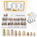 149PCS M4 M5 M6 M8 Vis à douille hexagonale Écrou Alliage de Zinc Meubles Inserts Filetés Inserts de Vis à Douille Trousse d’Outils d’Assortiment de Noix pour Meubles en bois