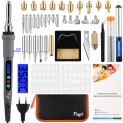Kit de Pyrogravure 42 pièces FUYIT. Fer à souder électrique 60W. Pyrogravure bois, écran LCD, température de 180° C à 480° C. Mallette de transport incluse