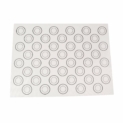 44 trous Moule Macaron en Fibre de verre Silicone 40 * 30CM, Anti-adhésif, Résistant à la chaleur, insipide, non toxique et réutilisable – Blanc