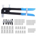 86pcs/set M3-M8 Écrous aveugles rivets et pistolet à rivets Kit de rivetage de l’ensemble d’outils