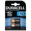 2 piles Duracell CR123 au lithium de haute puissance