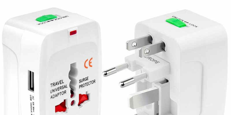 Adaptateur secteur de voyage compatible dans plus de 150 pays et régions. Adaptateur de voyage usb avec 1 port USB