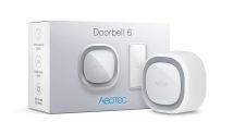 Aeotec ZW162-C with Outdoor, Z-Wave Plus, Sonnerie Lumineuse et Murale, Carillon sans Fil Smart Home, 110 DB, Alertes Audio et Visuelles (Doorbell 6 avec Button), Blanc, Petit