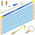 Akuoly Tire fil électriques 5.0M Jeu de baguettes fibre de verre, Kit rétractable d’installation pour Cable en Boîtier Plastique, 50cm x 10pièces