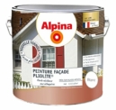 Peinture blanche de façade Alpina mat, pot de 2,5L. Garantie 5 ans