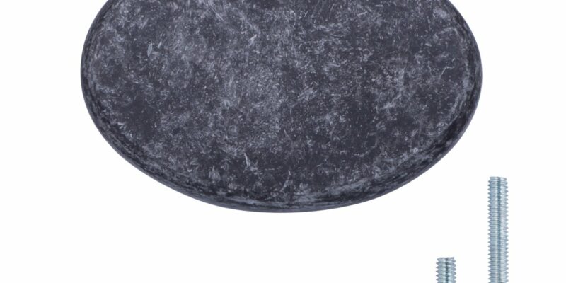 Bouton de placard rond et plat, diamètre 3,66 cm. Argenté vieilli, Lot de 10