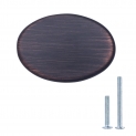 AmazonBasics Bouton de placard Rond plat, Diamètre : 3,66 cm, Bronze huilé, Lot de 10