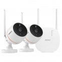 ANNKE 2MP NVR Mini Kit de vidéosurveillance sans Fil,avec 2 1080P IP caméra intérieur et extérieur,avec Détection de Mouvement PIR,Supporte la Carte TF 128G