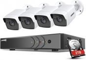 ANNKE 5MP DVR Système de Surveillance 8CH H.265 Pro+ avec HDD 2TB et 8 Caméras 5MP Kit de Vidéosurveillance intérieur/extérieur à l’épreuve des intempéries,Alerte Email et Accès à Distance