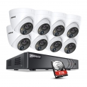 ANNKE 5MP PIR Audio Caméra Système de Sécurité H.265 Pro+ DVR 8CH avec HDD 2TB et 8 caméras de Surveillance extérieur,IP67 imperméable Vision Nocturne 100ft