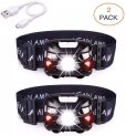 Apunol Lampe Frontale Led Rechargeable USB Torche Frontale Puissante avec 400LM, 8 Modes d’Eclairage, IPX4 Étanche, Détecteur de Mouvement pour Pêche, Camping, Randonnée, Cyclisme, Lecture