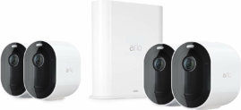 Arlo Pro3 2K HDR Kit de 4 Caméras Connectées, Eclairage Intégré, Rechargeable, sans Fils, Audio Bi-directionel, Étanche, Jour/Nuit, Vision Nocturne Coloreée, Grand Angle 160° (VMS4440P) Blanche
