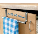 ArtMoon Spread | Porte-serviettes pour dessus de portes | Support pour serviettes, chiffons, torchons en acier inoxydable | Largeur extensible 25 – 40 cm | Protection portes |Dimensions : 25/40x8x9 cm