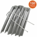 ARVO des Piquets de jardin pelouse Agrafes en forme de U à ongles mauvaises herbes Tissu Piquets galvanisé antirouille à chaud 150 mm/15,2 cm Lot de 100–2 ans de garantie